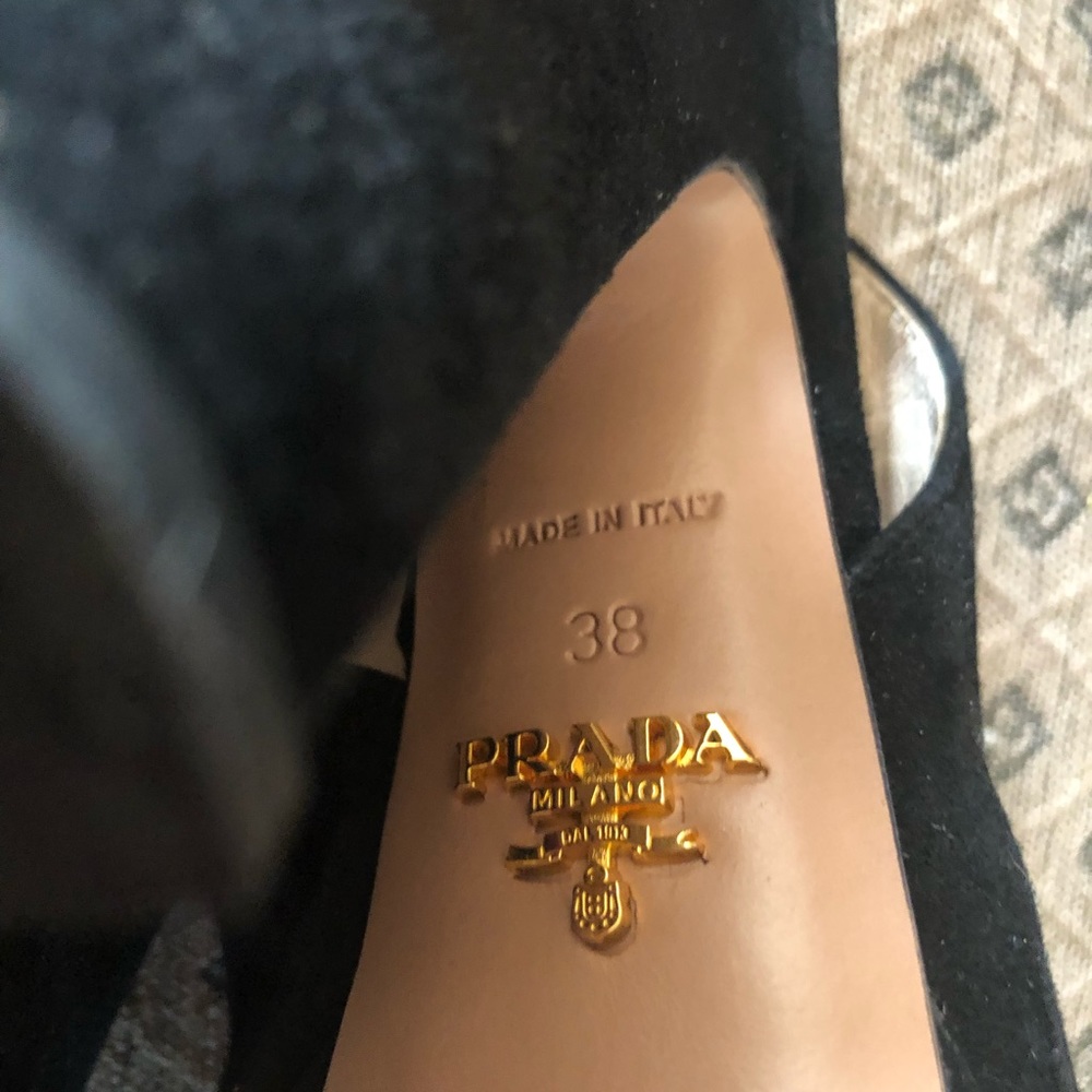 Prada Black Suede Sandals 38 View 3